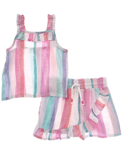 Splendid Babies' 2pc Cotton Candy Linen-blend Tank & Short Set In Multi