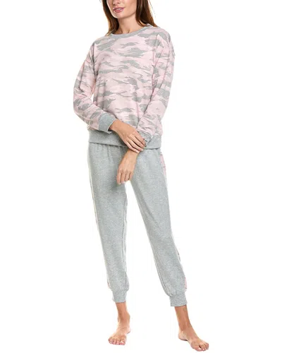 Splendid 2pc Crewneck & Jogger Pajama Set In Pink