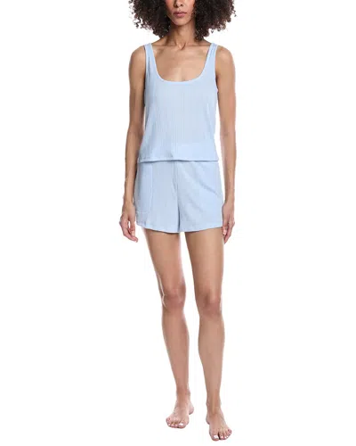 Splendid 2pc Crop Tank & Boxer Short Set In Blue