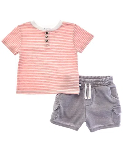 Splendid 2pc Desert Stripe Henley & Short Set In Multi