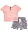 Splendid 2pc Desert Stripe T-shirt Set In Pink