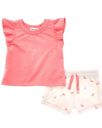 Splendid 2pc Flamingo Fun Short Set In Pink