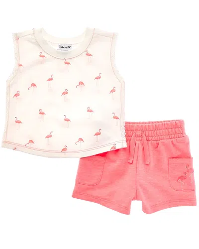 Splendid Kids' 2pc Flamingo Fun T-shirt & Short Set In Multi