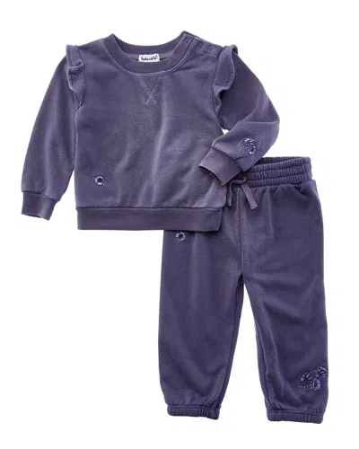 Splendid 2pc Floral Haze Sweatshirt & Legging Set In Purple