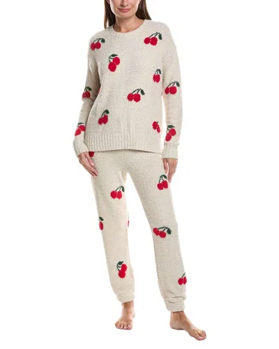 Splendid 2pc Fuzzy Sweater Set In Beige
