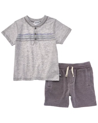 SPLENDID 2PC GETAWAY STRIPE T-SHIRT & SHORT SET