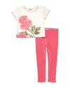Splendid 2pc In Full Bloom T-shirt Set In Pink
