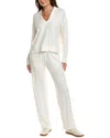 Splendid Knit Polo And Pant Set In White