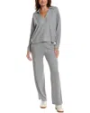Splendid Knit Polo And Pant Set In Gray