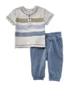 Splendid 2pc Lichen Stripe Set In Gray