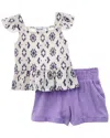 Splendid 2pc Linen-blend Tank & Short Set In Multi