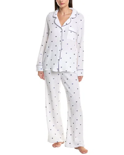Splendid 2pc Lottie Gauze Pajama Pant Set In White