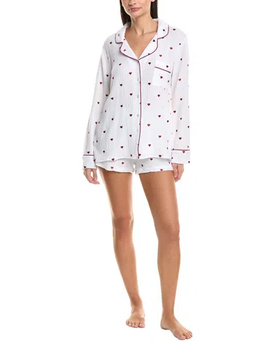 Splendid 2pc Lottie Gauze Pajama Short Set In White