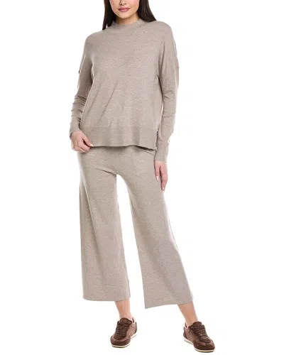 Splendid 2pc Mock Neck Sweater & Pant Set In Gray
