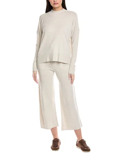 Splendid 2pc Mock Neck Sweater & Pant Set In White
