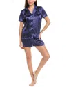 Splendid 2pc Notch Top & Boxer Set In Blue