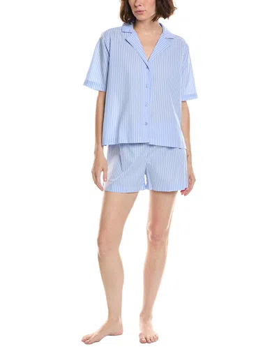 Splendid 2pc Notch Top & Boxer Set In Blue