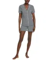 Splendid 2pc Notch Top & Boxer Set In Gray