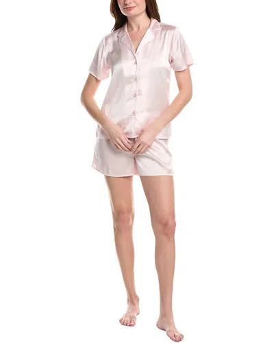 Splendid 2pc Notch Top & Boxer Set In Pink