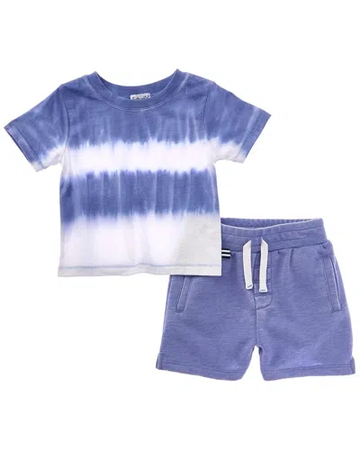 Splendid Kids' 2pc Sunburst Stripe T-shirt & Short Set In Blue