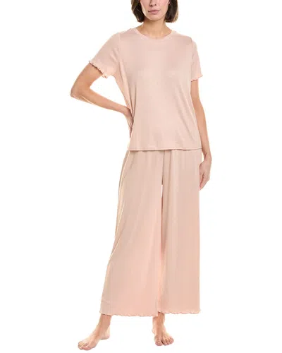 Splendid 2pc T-shirt & Crop Pant Set In Pink