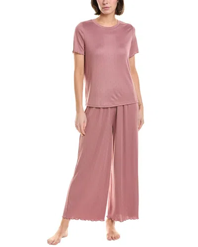 Splendid 2pc T-shirt & Crop Pant Set In Pink
