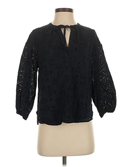 Pre-owned Splendid 3/4 Sleeve Blouse In Black
