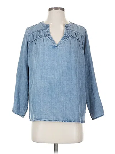Pre-owned Splendid 3/4 Sleeve Blouse In Blue