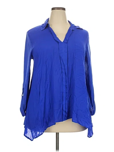 Pre-owned Splendid 3/4 Sleeve Blouse In Blue