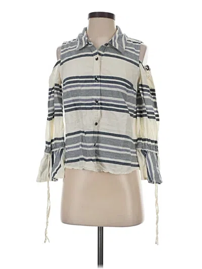Pre-owned Splendid 3/4 Sleeve Blouse In Gray