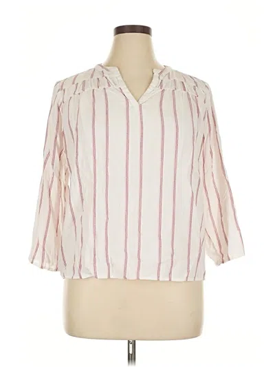 Pre-owned Splendid 3/4 Sleeve Blouse In Ivory