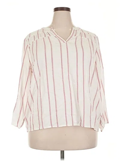 Pre-owned Splendid 3/4 Sleeve Blouse In Ivory