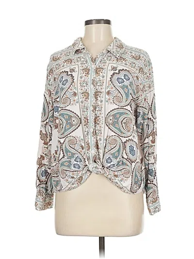 Pre-owned Splendid 3/4 Sleeve Blouse In Ivory