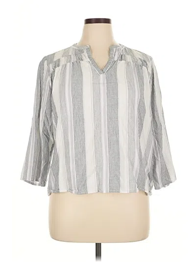 Pre-owned Splendid 3/4 Sleeve Blouse In Silver