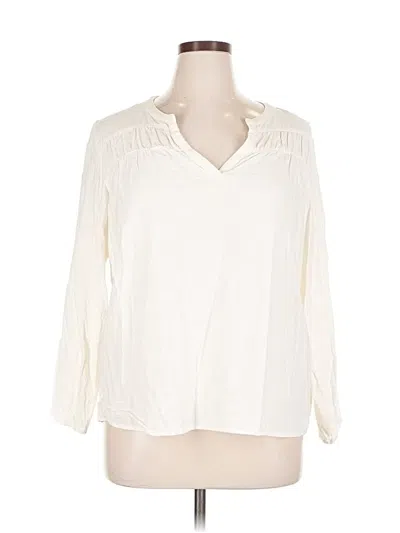 Pre-owned Splendid 3/4 Sleeve Blouse In White