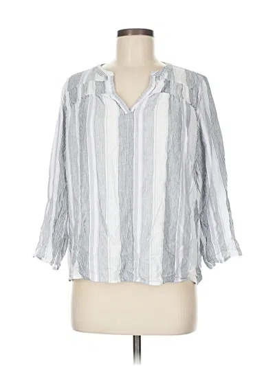 Pre-owned Splendid 3/4 Sleeve Blouse In White