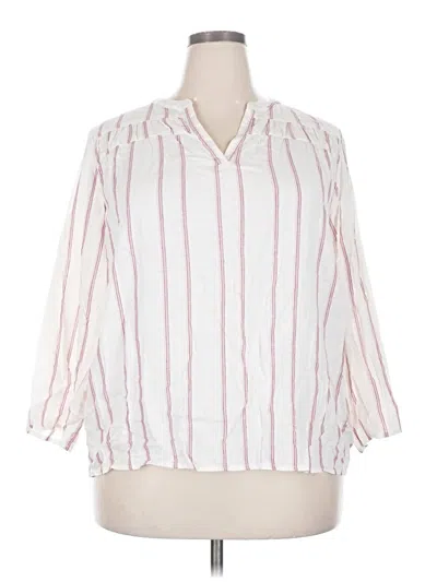 Pre-owned Splendid 3/4 Sleeve Blouse In White