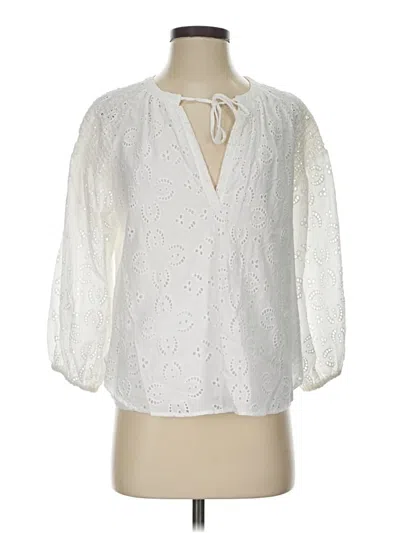 Pre-owned Splendid 3/4 Sleeve Blouse In White