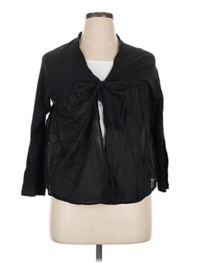 Pre-owned Splendid 3/4 Sleeve Button Down Shirt In Black