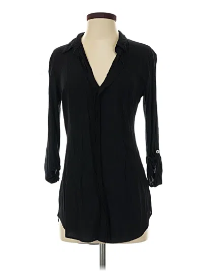 Pre-owned Splendid 3/4 Sleeve Button Down Shirt In Black