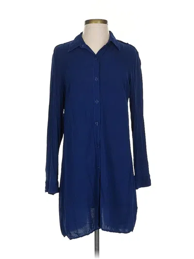 Pre-owned Splendid 3/4 Sleeve Button Down Shirt In Blue