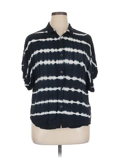 Pre-owned Splendid 3/4 Sleeve Button Down Shirt In Blue