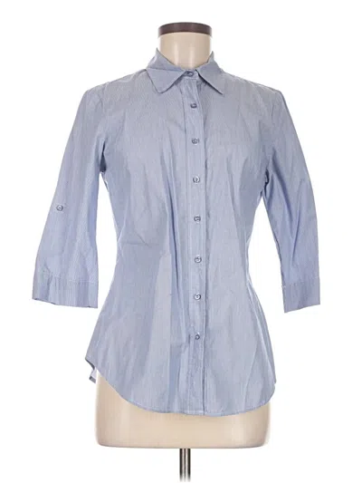 Pre-owned Splendid 3/4 Sleeve Button Down Shirt In Blue