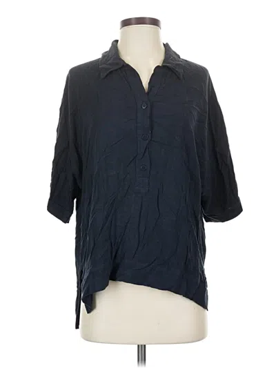 Pre-owned Splendid 3/4 Sleeve Button Down Shirt In Blue