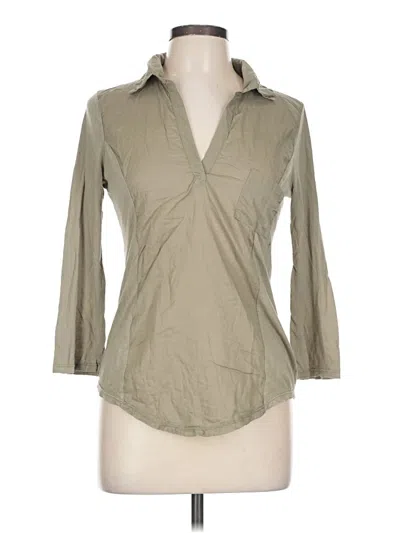 Pre-owned Splendid 3/4 Sleeve Button Down Shirt In Brown