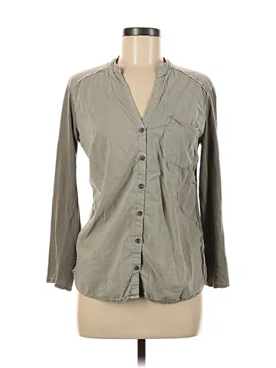 Pre-owned Splendid 3/4 Sleeve Button Down Shirt In Gray