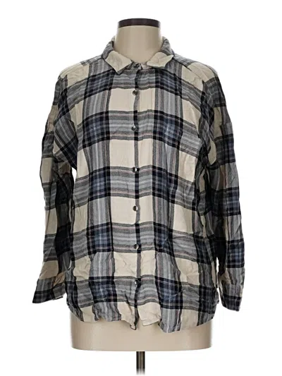 Pre-owned Splendid 3/4 Sleeve Button Down Shirt In Gray