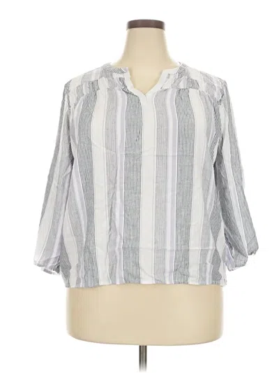 Pre-owned Splendid 3/4 Sleeve Button Down Shirt In Gray