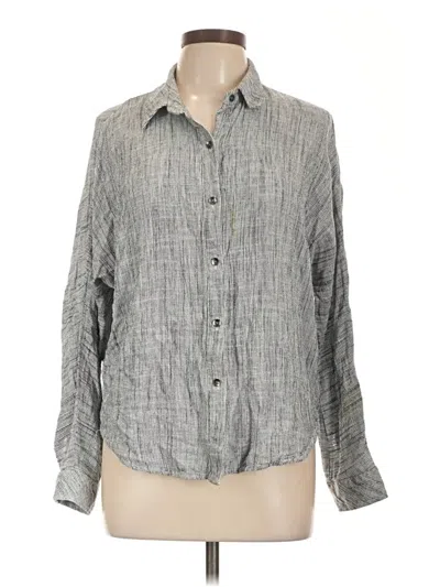Pre-owned Splendid 3/4 Sleeve Button Down Shirt In Gray