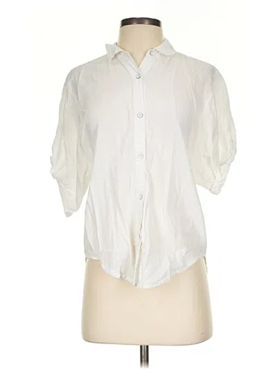 Pre-owned Splendid 3/4 Sleeve Button Down Shirt In Ivory